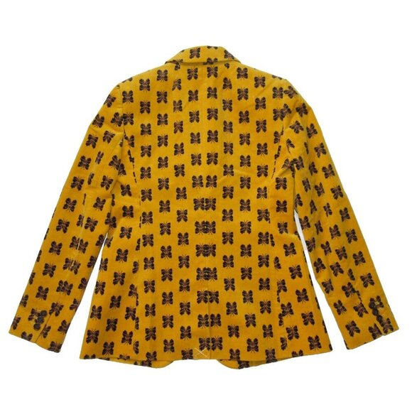 NWT J.Crew Parke Blazer in Yellow Navy Butterfly Corduroy Cotton Jacket 6 - Picture 4 of 4